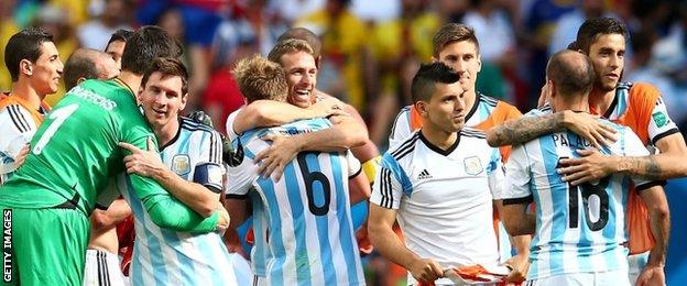 Argentina players celebrate