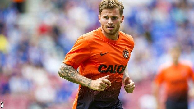 David Goodwillie during his loan stint with Dundee United last season