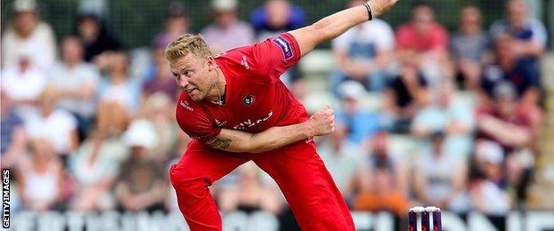 Andrew Flintoff in action for Lancashire