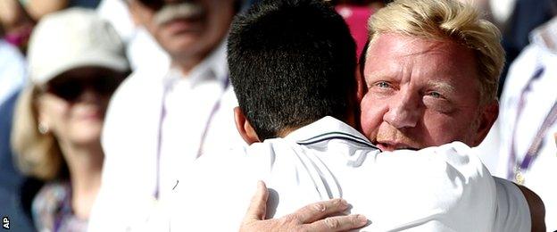 Novak Djokovic and Boris Becker