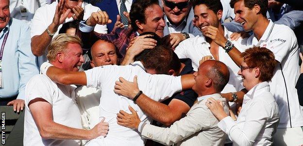 Wimbledon 2014: Novak Djokovic and coach Boris Becker