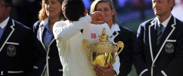 Novak Djokovic cries