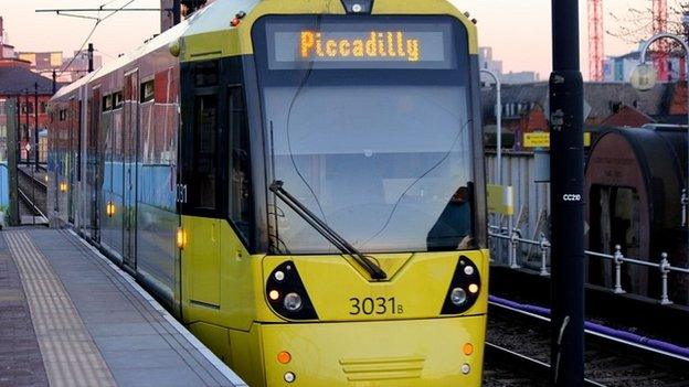 Metrolink tram in Manchester