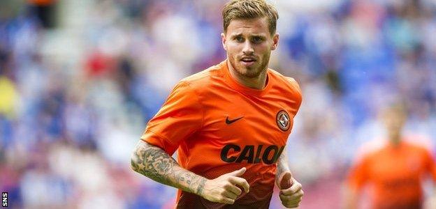 David Goodwillie during his loan stint with Dundee United last season