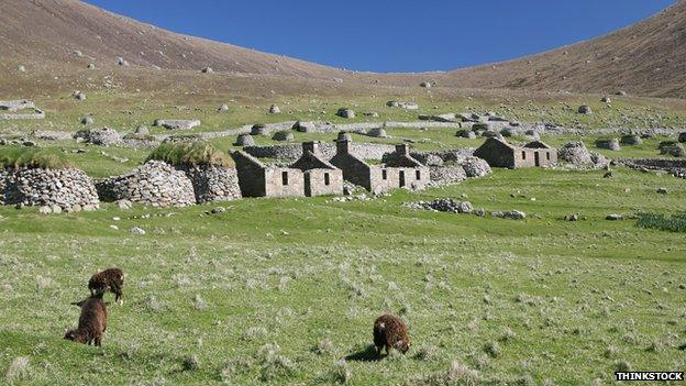 Abandoned houses on St Kilda