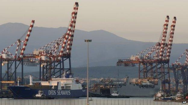 Vessel carrying chemical agents from Syria docked in Italian port