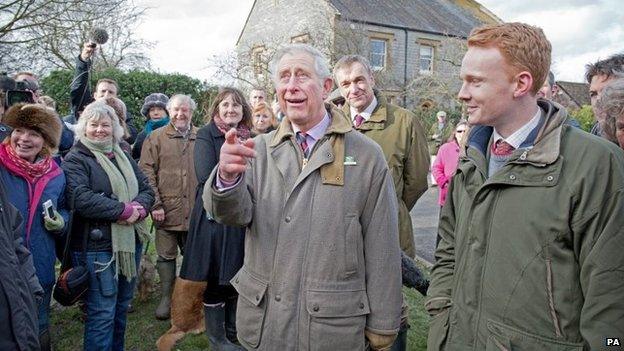 Prince of Wales visits Muchelney, Somerset