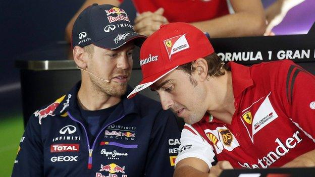 Sebastian Vettel and Fernando Alonso