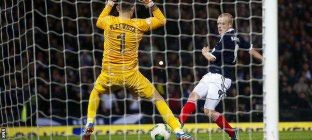 Steven Naismith was on target as Scotland beat Croatia 2-0 at Hampden in World Cup qualifying last year