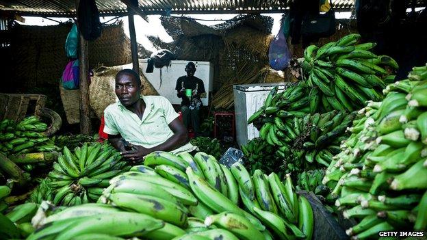 Banana stall in Konyo Konyo market