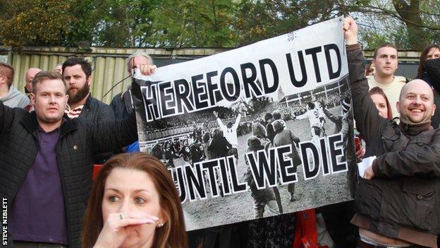 Hereford United fans at Aldershot