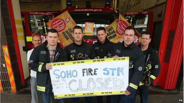 Firefighters on strike