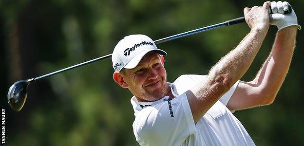 Golfer Stephen Gallacher in action