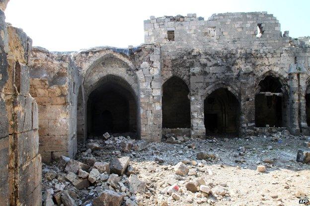 Krak des Chevaliers after bombardment