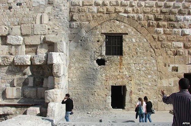 Damascus citadel with a hole in the wall