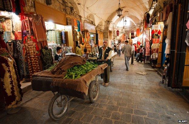 Aleppo souk before it was destroyed