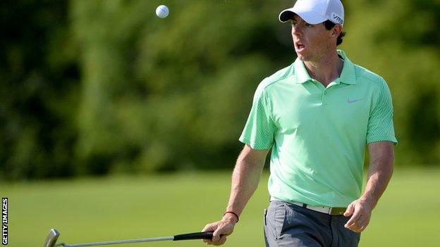 Rory McIlroy in action during the pro-am event prior to the The Irish Open at the Fota Island Resort on June 18, 2014 in Cork, Ireland.