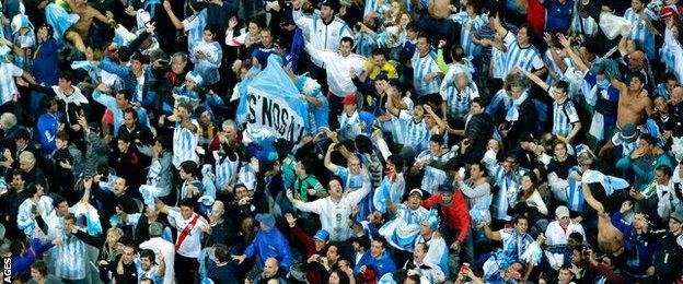 Argentina fans celebrate