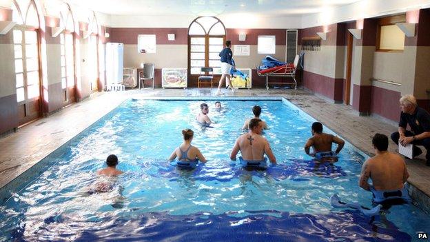 Hydrotherapy session at Headley Court