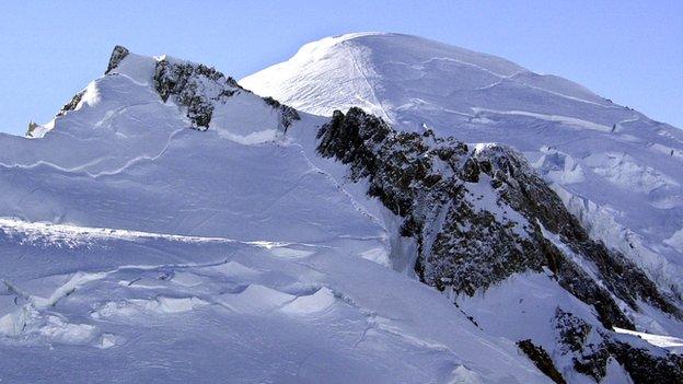 19 February 2003 file photo of Mont Blanc, western Europe's highest mountain.