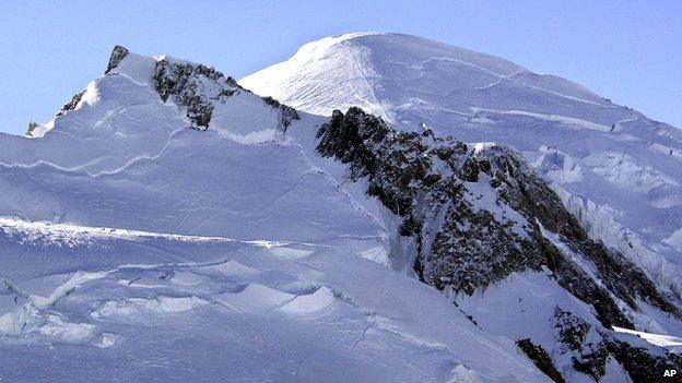 19 February 2003 file photo of Mont Blanc, western Europe's highest mountain.