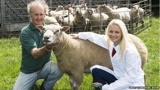 Nicole Sandham with her sheep