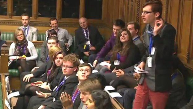 Youth Parliament meets in the House of Commons