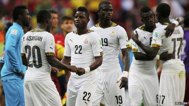 Ghanaian fans during Portugal match in Brasilia