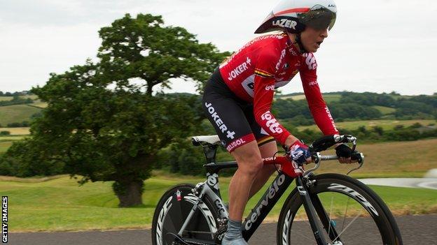 Emma Pooley in action in the National Championships