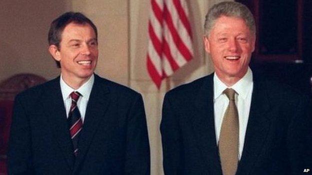 Tony Blair and Bill Clinton in 1998