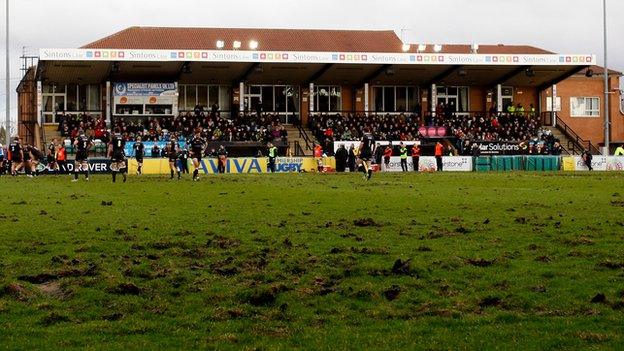 Newcastle Falcons' Kingston Park pitch