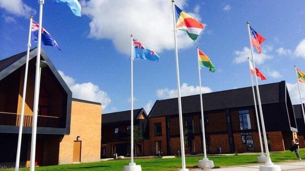 Flags in Athletes' Village