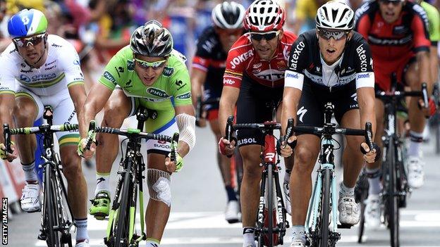 Peter Sagan (left) and Matteo Trentin