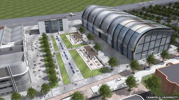 Artist impression of Cranfield University's aerospace research centre