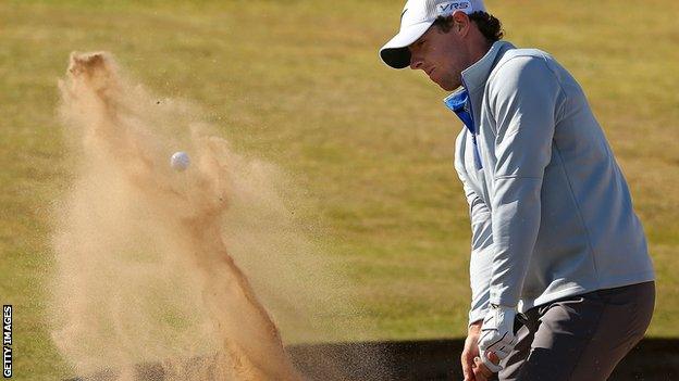 Rory McIlroy struggled in windy conditions on day two of the Scottish Open at Royal Aberdeen