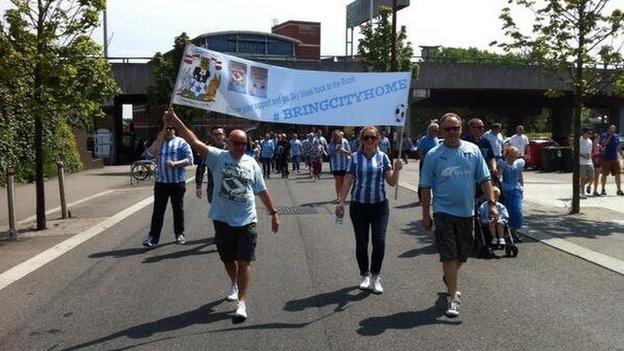 Coventry fans march