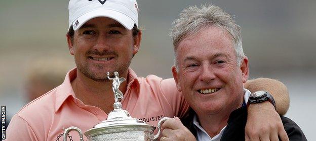 Graeme McDowell with his Dad after winning the US Open 2010