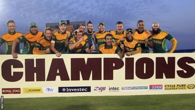 South Africa with the one-day series trophy