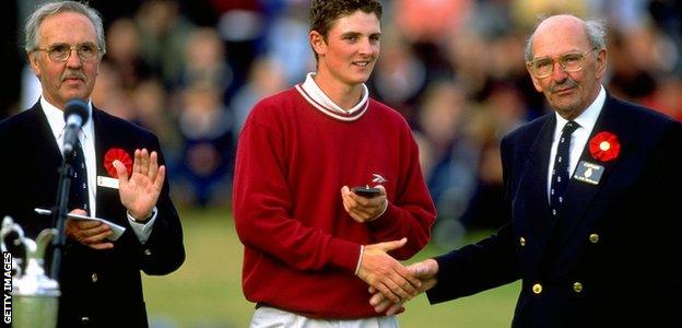 Justin Rose secured the silver medal for the top amateur at the Open at Royal Birkdale in 1998