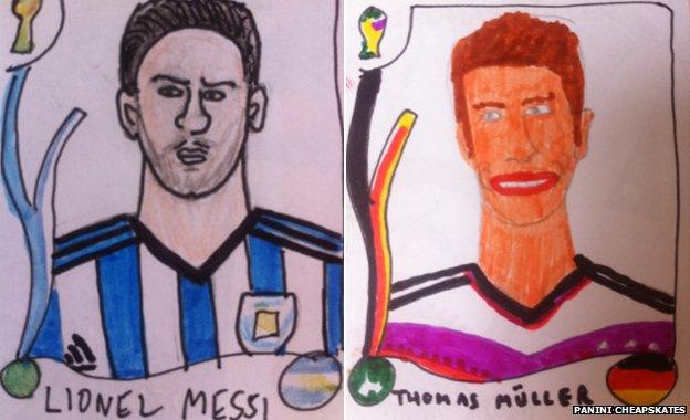 Lionel Messi and Thomas Muller drawings