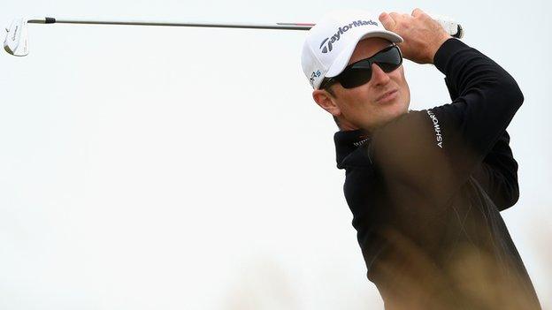 Justin Rose in Scottish Open action at Royal Aberdeen