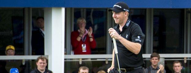 Stephen Gallacher was all smiles after hitting a course-record equalling 63 at Royal Aberdeen