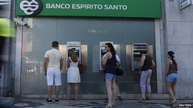 Portugal - Banco Espirito Santo cashpoint, file pic