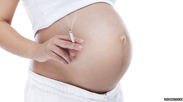 Pregnant woman smoking