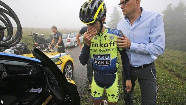 Alberto Contador and Bjarne Riis