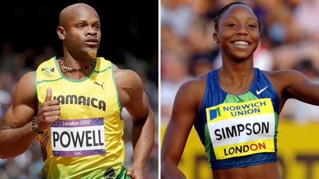 Asafa Powell and Sherone Simpson