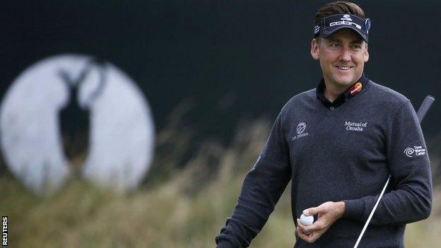 Ian Poulter pictured during practice at Hoylake