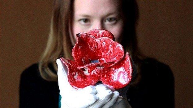 The poppies have been created by Derbyshire-based Paul Cummins Ceramics