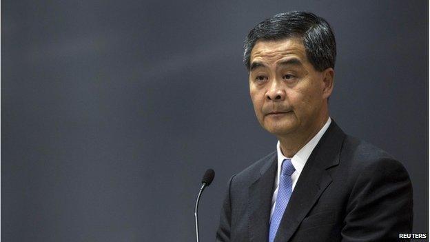 Hong Kong's Chief Executive Leung Chun-ying speaks during a news conference in Hong Kong on 15 July 2014.