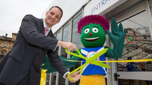 David Grevemberg and Games mascot Clyde